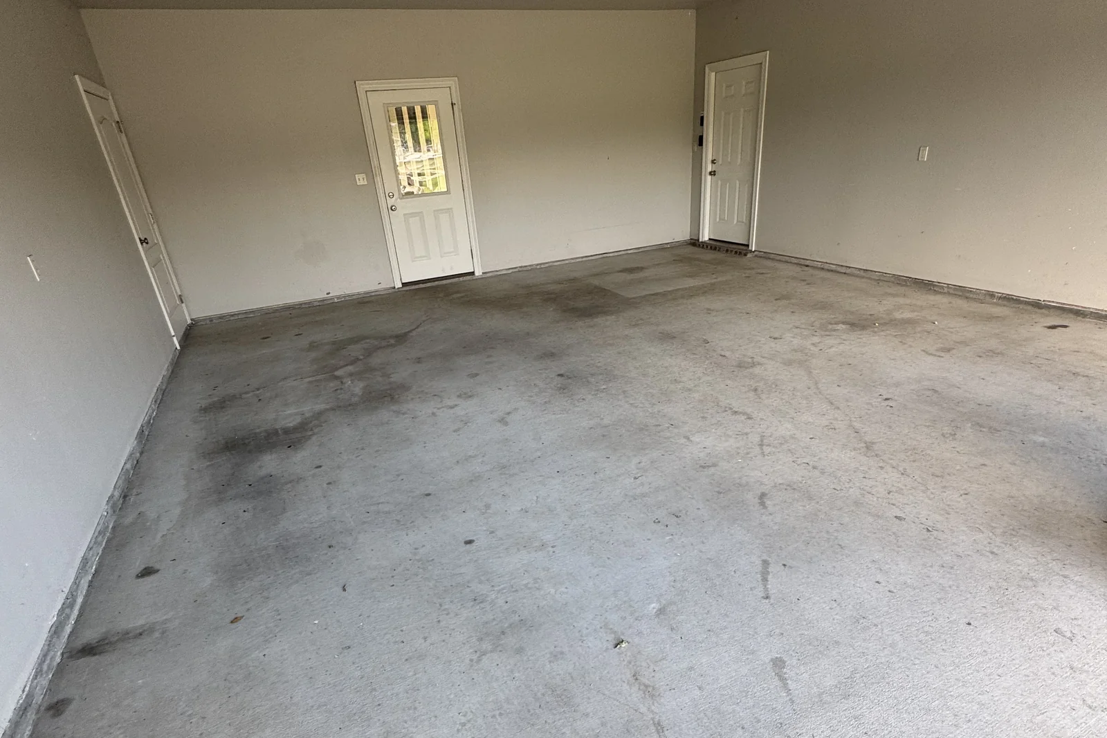 Garage floor before coating