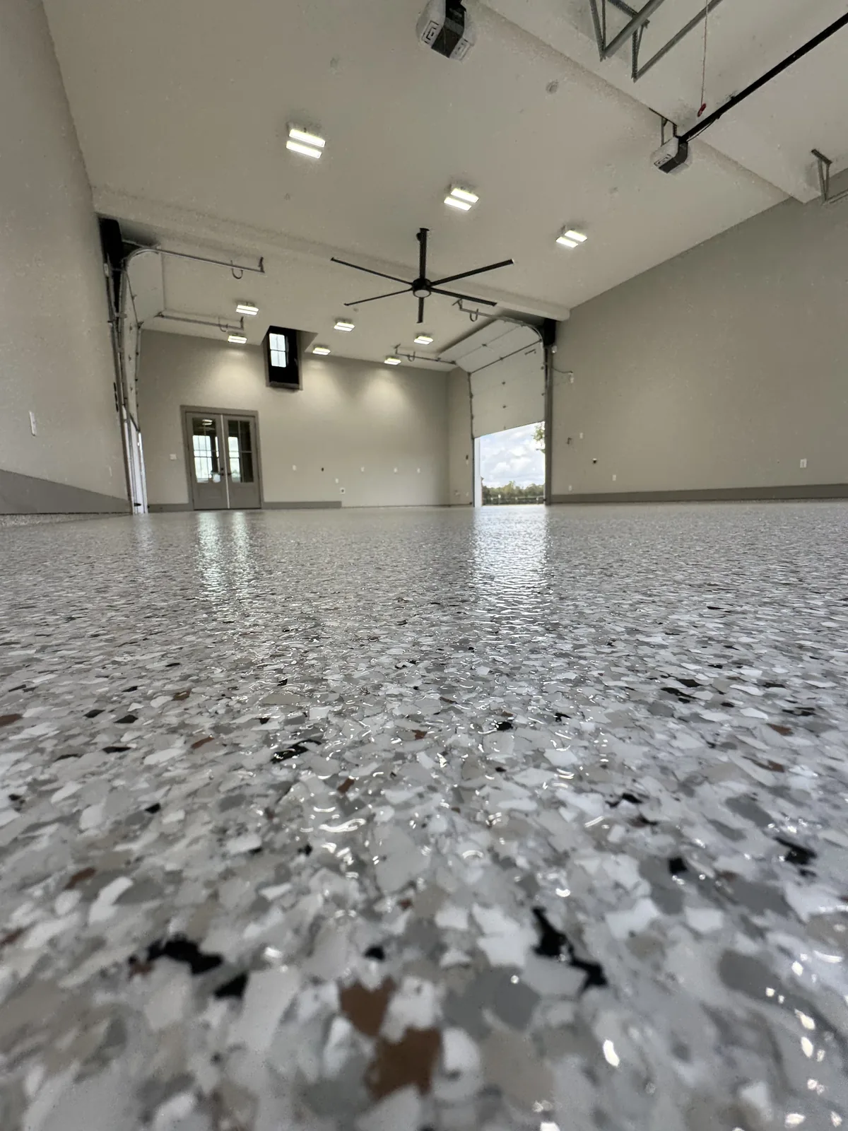 Finished flake garage floor