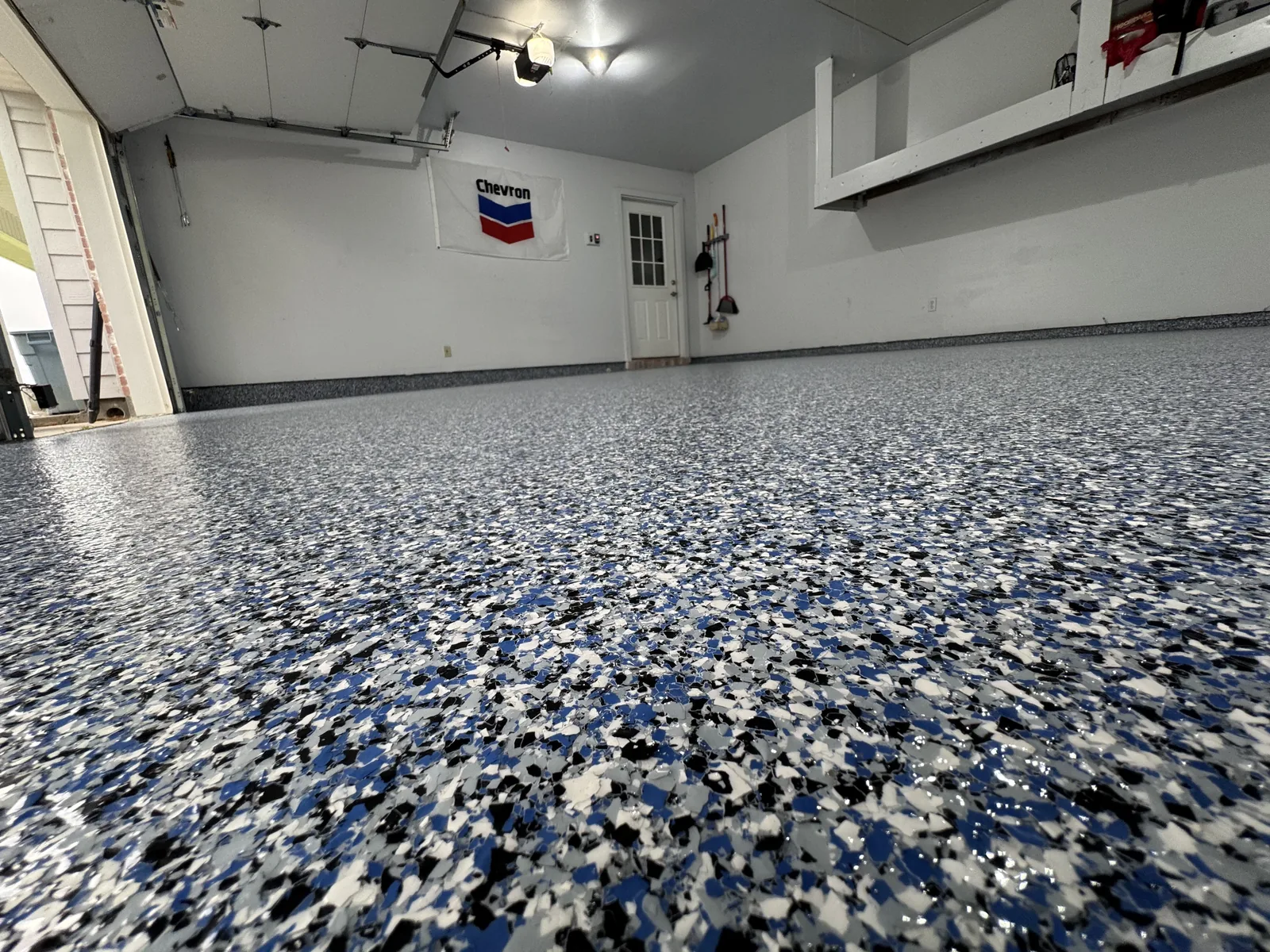 Garage floor coating in a home garage