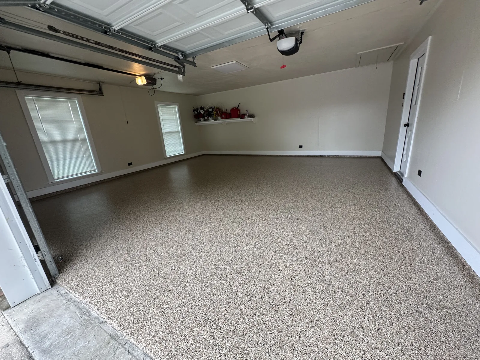 Clean coated garage floor